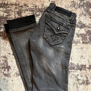 Rock Revival Black and Gray Women's Skinny Jeans
